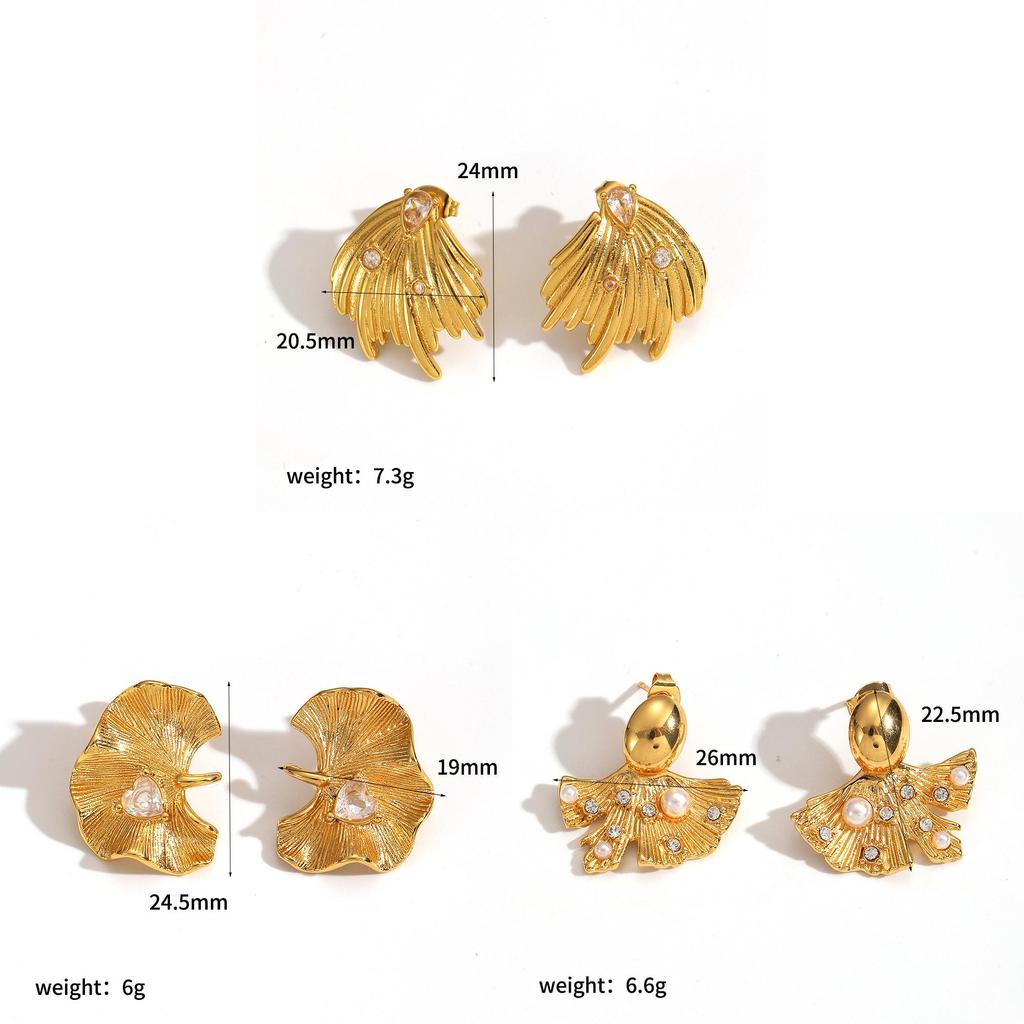 Französische Retro-Perlenohrringe mit Herzform und PVD-Gold-Finish für Damen-Stil-Accessoire