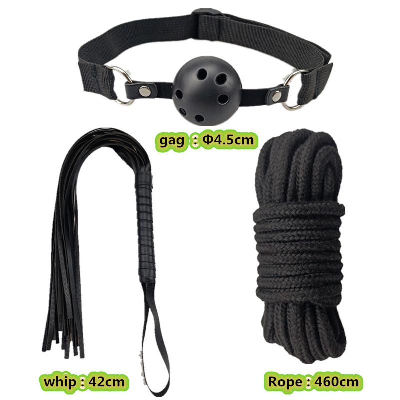 7/10/12/35pcs BDSM Bondage Restraint Kit Bullet Vibrator Handcuff Whip Mouth Gag Anal Bead Butt Plug Adult Game