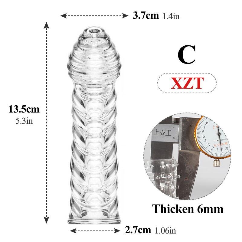 Opakovaně použitelné kondomy Extend Crystal Transparent Penis Sleeve G bodové stimulace