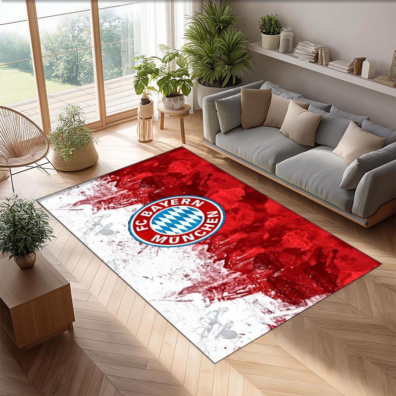 Bayern Munich Theme rug Soft Crystal Velvet Area Rug Non-Slip Floor Carpet for Living Room Bedroom Nursery