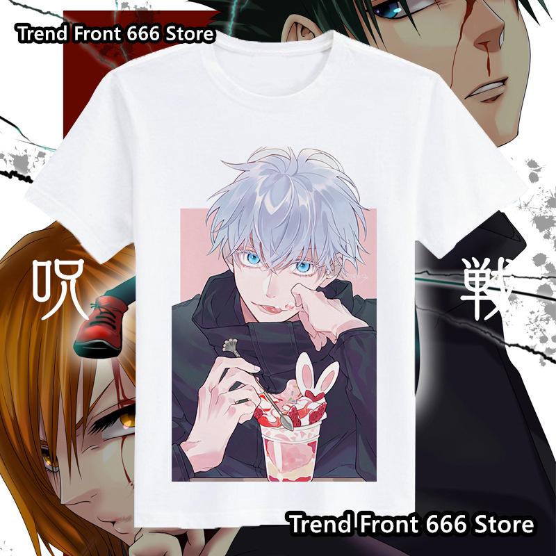 T-shirts Japonais Anime Chaud Jujutsu Kaisen Homme Enfant Coton Motif Gojo T-Shirt Ras du Cou Enfant Homme Femme T-shirt Harajuku