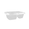 800ml Disposable Dual-Compartment Rectangular Food Container