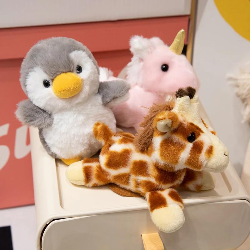 Různé roztomilé plyšové hračky, ramenní tašky, růžový jednorožec, želva, chobotnice, tučňák, vtipná dekorace přes rameno, školní taška, doplňky