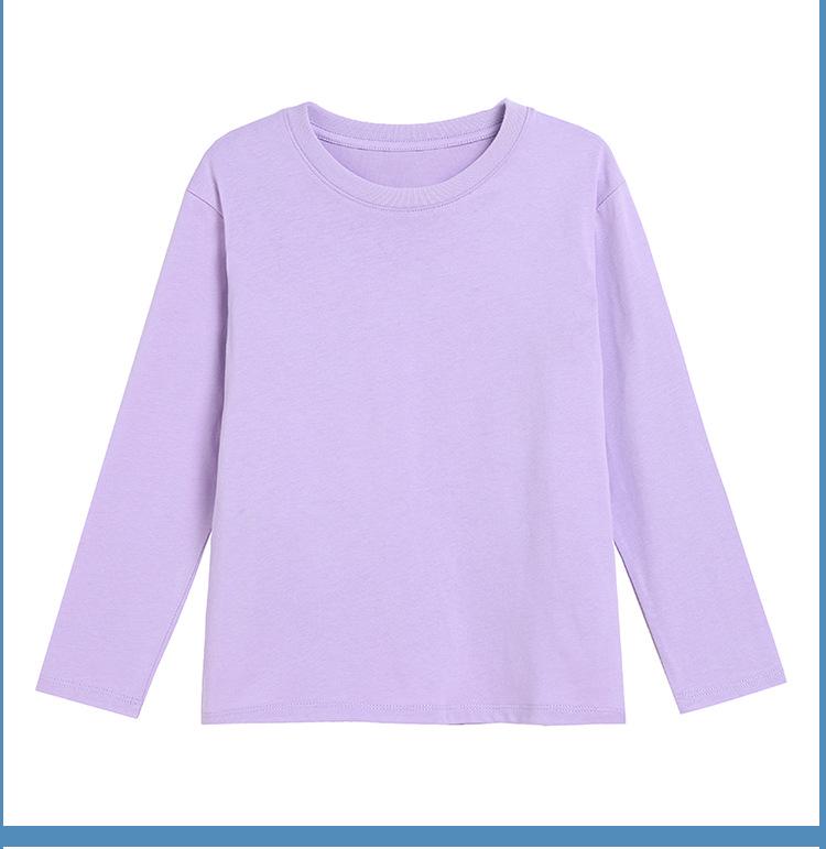 Bawełniany Długi Rękaw dla Dzieci - Okrągły Dekolt T-shirt dla Chłopców lub Dziewczynek na Jesień