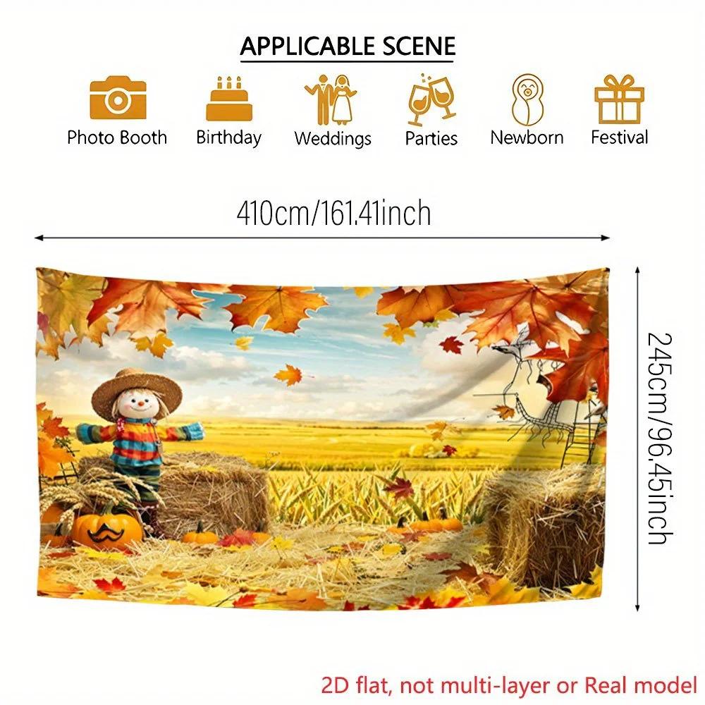 Send a 2D banner print on a flat surface, 1 piece, scarecrow, pumpkin, grasslandXY
