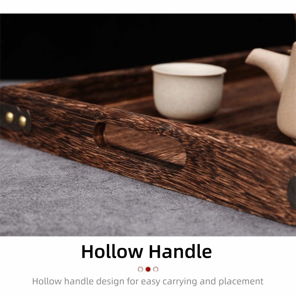 Decorate Tray Rectangular Wooden Tray Wooden Retro Style Wood Storage Tray Tea Tray Tea Fruit