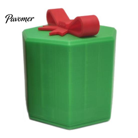 Interactive Gift Container 3D Printed Maze Puzzle Box, Christmas Theme Storage Hidden Compartment Novelty Hexagonal Ornament for Holding Jewelry