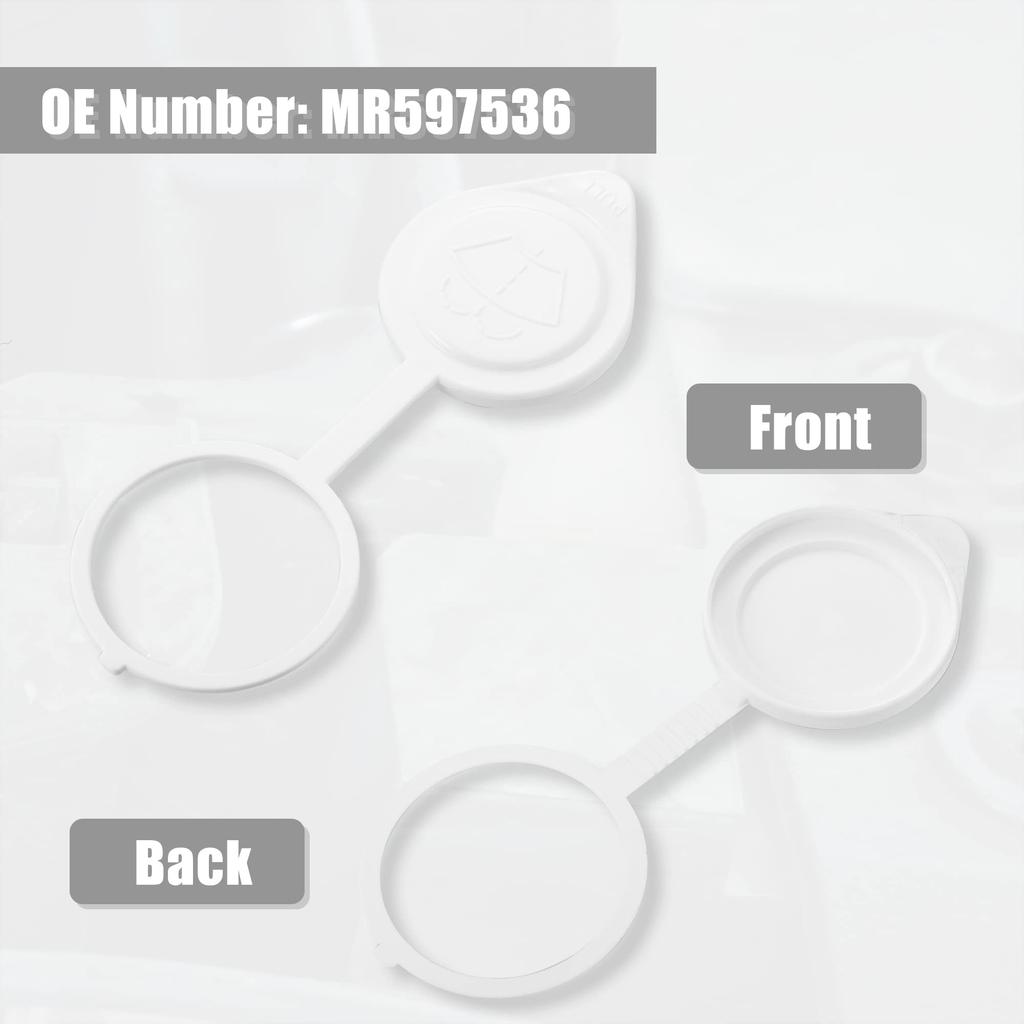X AUTOHAUX Windshield Wiper Washer Fluid Reservoir Tank Bottle Cap Cover MR597536 White Fits