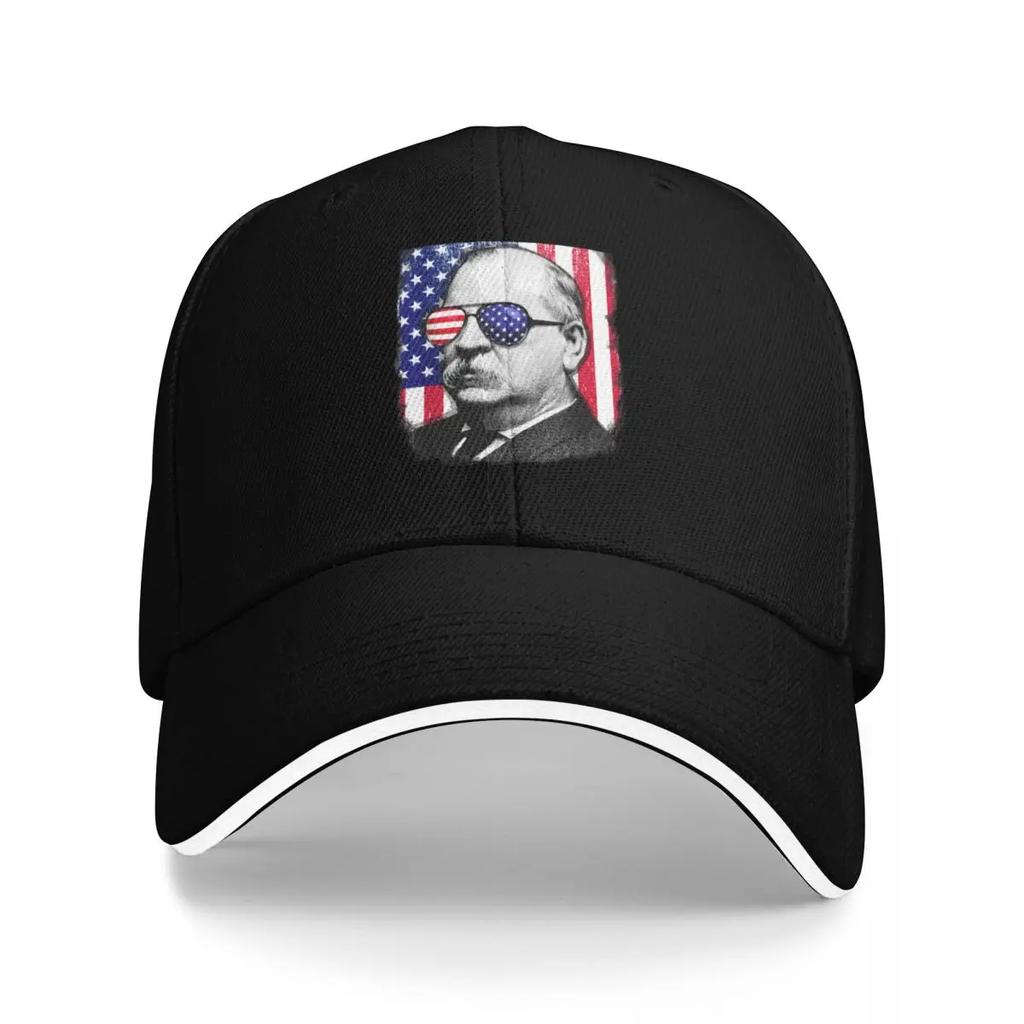 Grover Cleveland US flag TShirt 4th of July Baseball Cap Gentleman Hat Wild Ball Hat Hip Hop Women Hats Men's