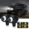 Pair 60W 6000LM Motorcycle ATV LED Headlight Spotlight Flashing Lamp Waterproof