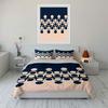 Minimalist Geometric Circular Pattern Duvet Cover Set With 3D Printing Design Soft Polyester Bedding Set All-Season Comfort
