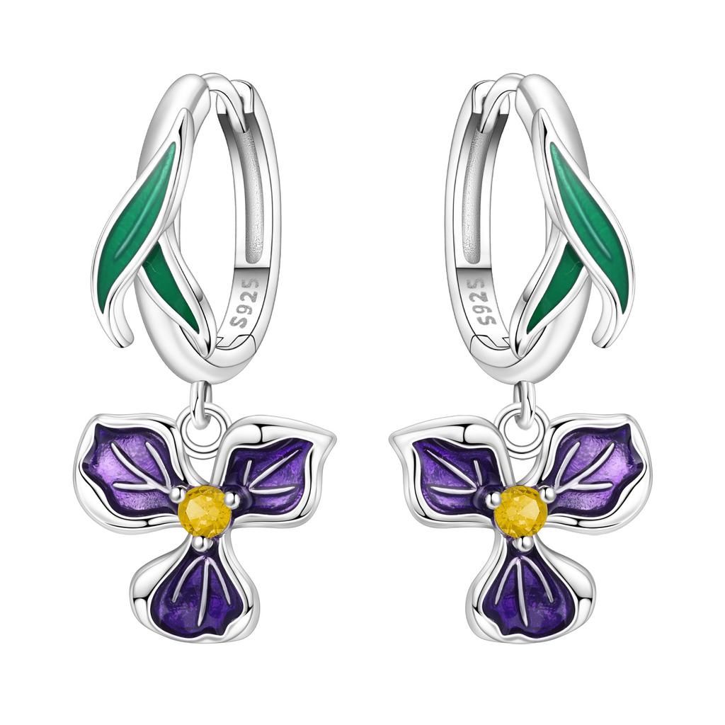 Orstarry 925 Silver Green Leaf Drop Earrings Handmade Jewelry Trendy Gifts for Women Party Anniversary