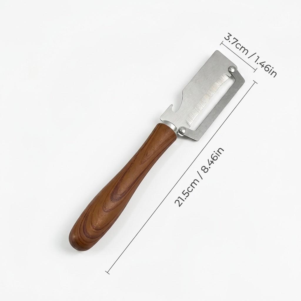 Stainless Steel Peeler With Sharp Blade Wood Grain Plastic Hande Fruit Vegetable Peeler Slicer Knife Manual Sugarcane Cutter