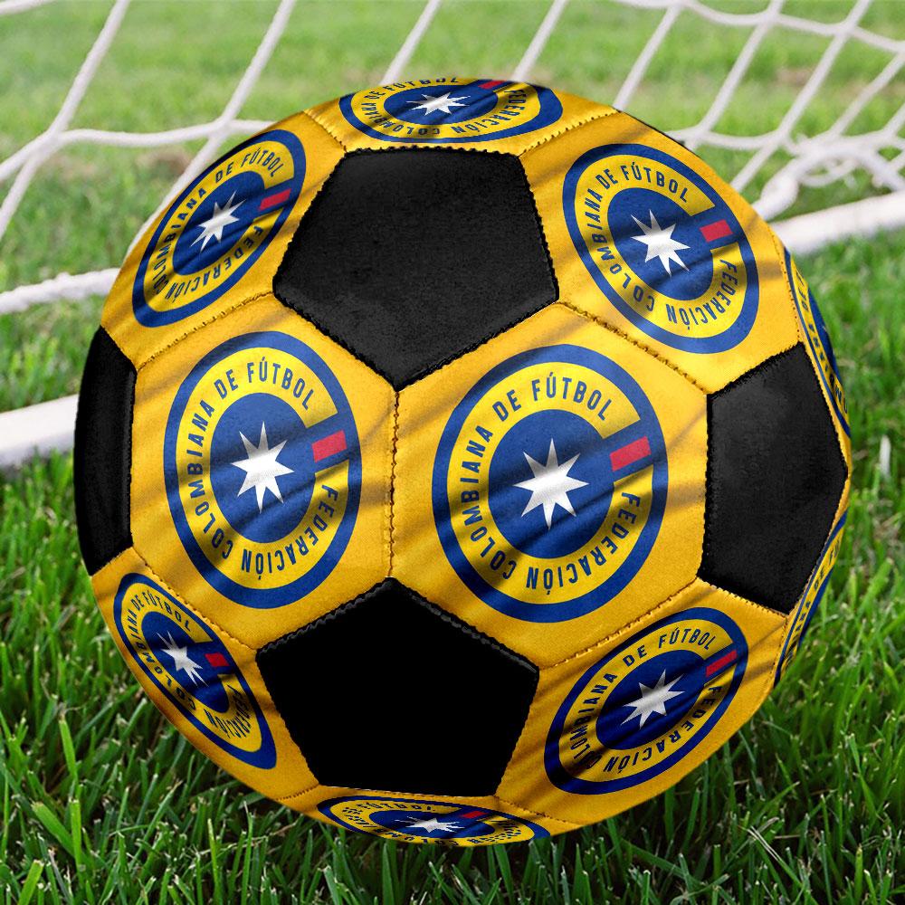 Colombia national football logo Size 5 Soccer Ball, Machine-Stitched PVC, Durable & High Bounce, All Ages Fit, fan merchandise, matches & outdoor use.