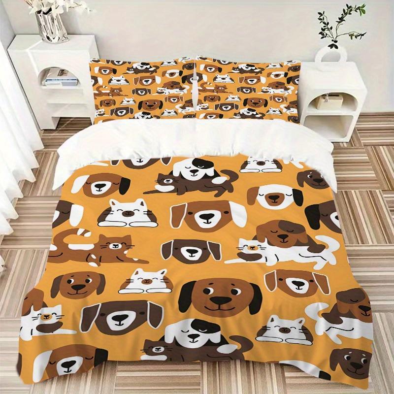 3pcs DogPrints Bedding Set, Breathable And Soft, Suitable for All Seasons Machine Washable, Suitable for Bedroom Decoration,yy250822150