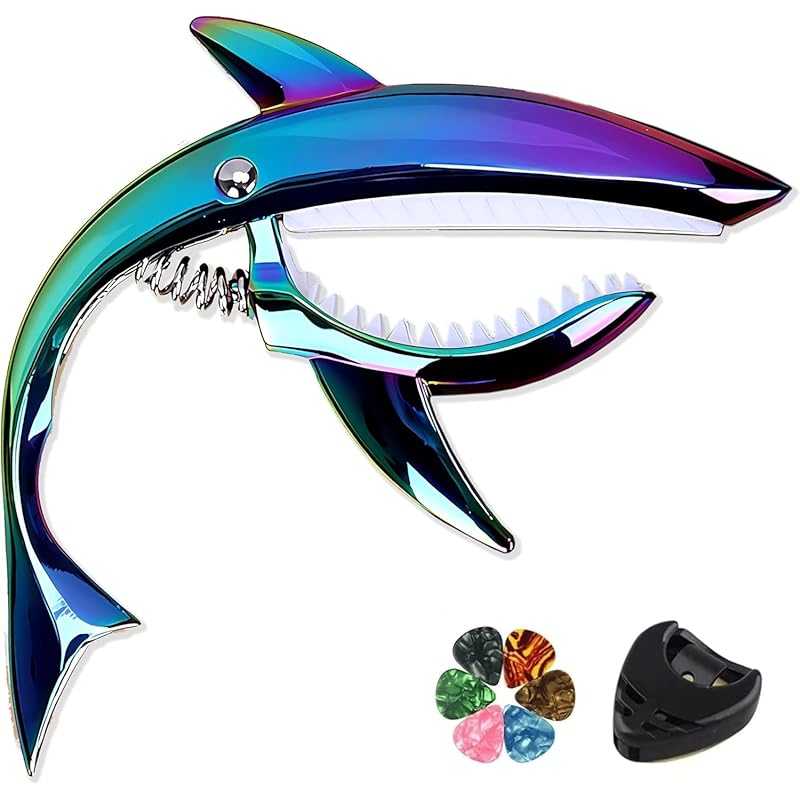 

[Amazon exclusive brand] Guitar capo tasto one touch shark shark shape guitar capo acoustic guitar capo electric guitar for folk guitar ukulele High