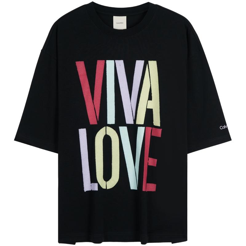 

Calvin Klein Повседневная красочная хлопковая футболка с коротким рукавом с принтом серии «Радуга» для мужчин 4RC090G XL