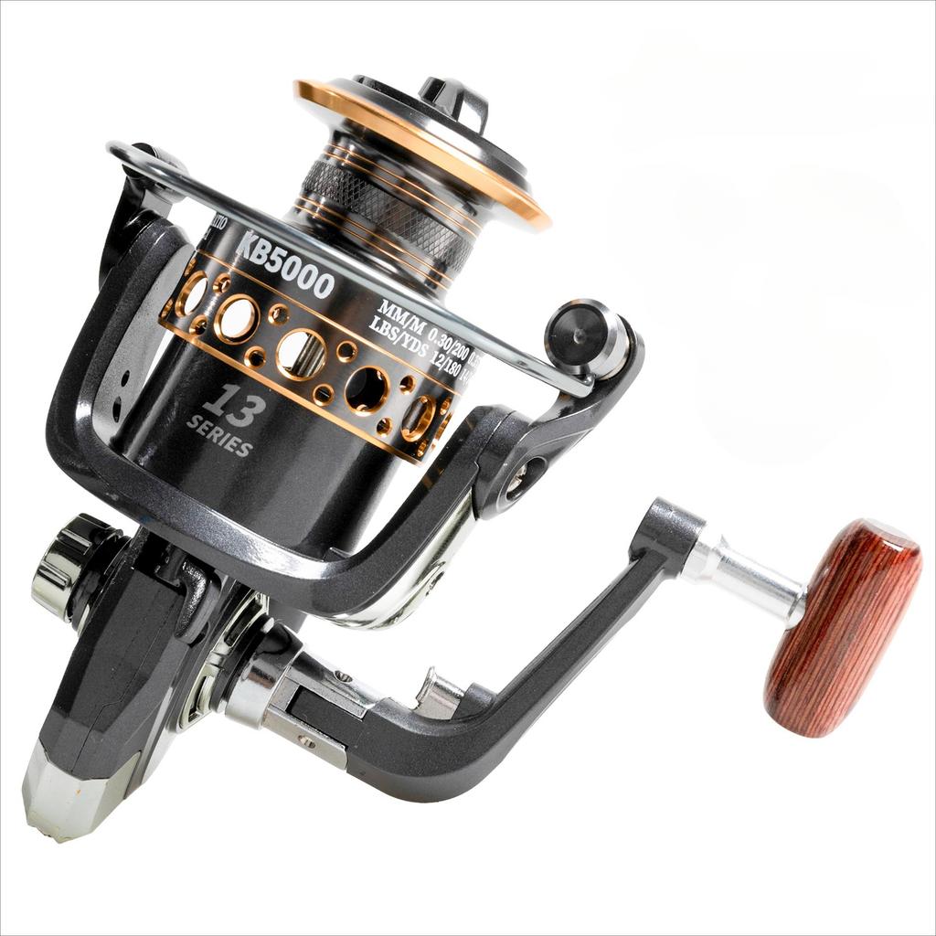 New Spinning Fishing Reel 12kg Gear Ratio 5.2:1 Fishing Tackle Metal Spool Spinning Reel for Saltwater Carp Folding Rocker Arm Fishing Reel