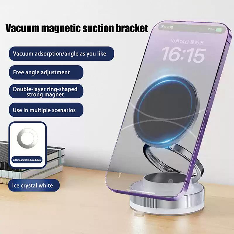 1Pc 360° Adjustable Vacuum Magnetic Suction Cup Phone Mount Hands-Free Magnetic Cell Phone Holder For Car/Gym/Mirror/Desktop