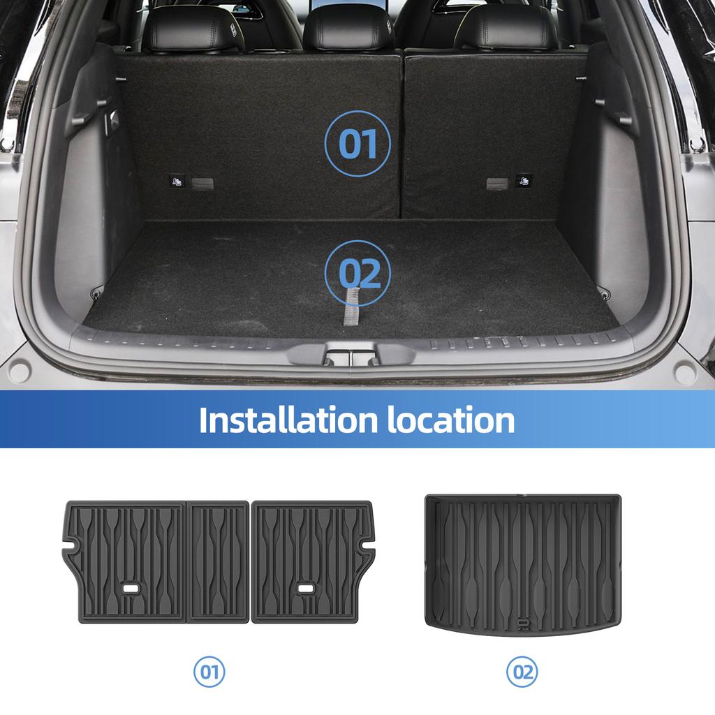 Smabee for BYD Atto 3 Atto3 YUAN PLUS 2022-2024 TPE Car All-weather Floor Mats Cargo Liner Trunk Pad Backrest Liner Accessories