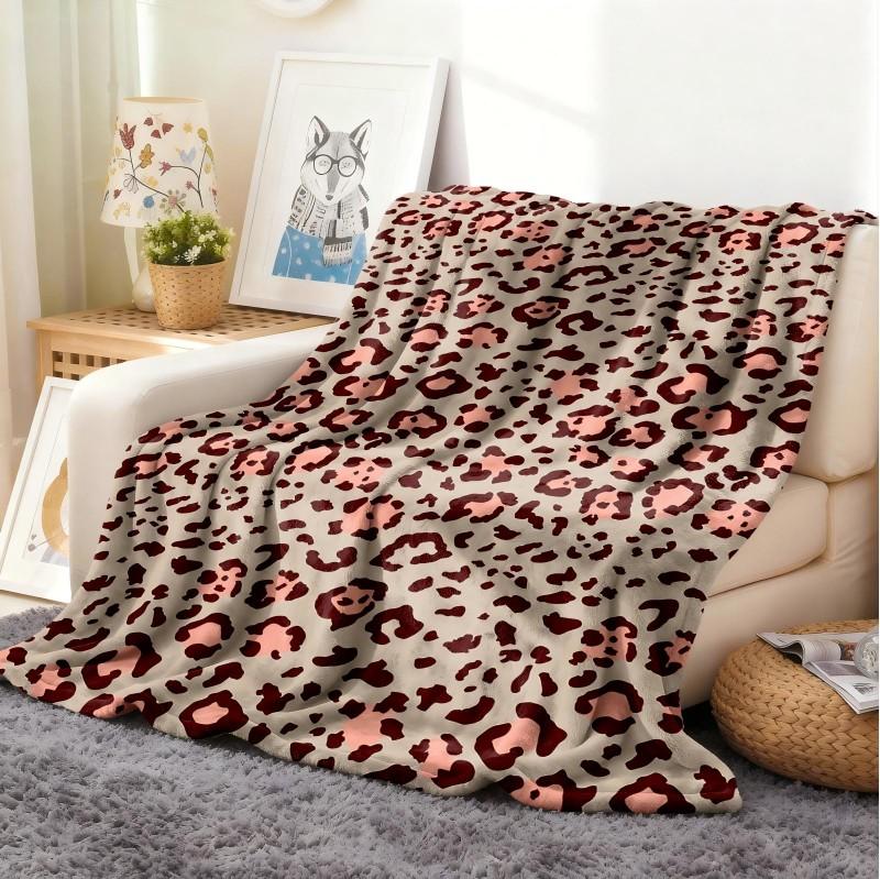 1PC Throw Leopard Pattern Animals Skin Pattern Flannel Blanket Thin Throw Soft Warm Blankets Festival Pefect Gift All Season Use