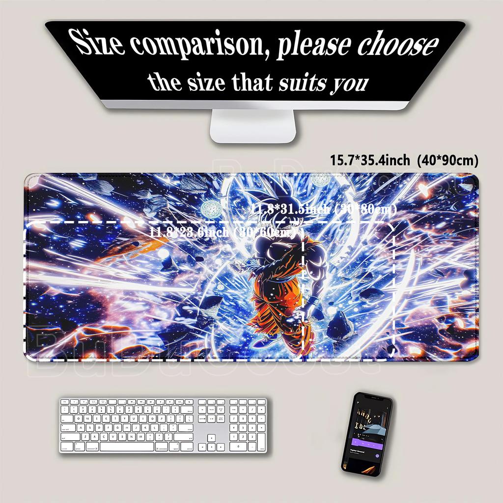 HD-Druck Dragon Ball Son Goku Mauspads Computer Esports Schreibtischmatte Tastatur Gaming Büro Zubehör Rutschfeste Basis XXL Mauspads