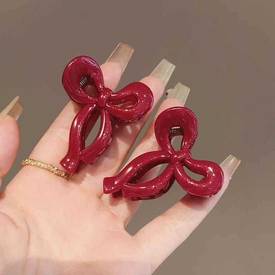 Hair Pin Stable Non-Slip Mini Bow Shape Alloy Hair Pin Glossy