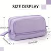 Large-capacity pencil case simple solid color stationery box double-layer multifunctional pencil case student school supplies
