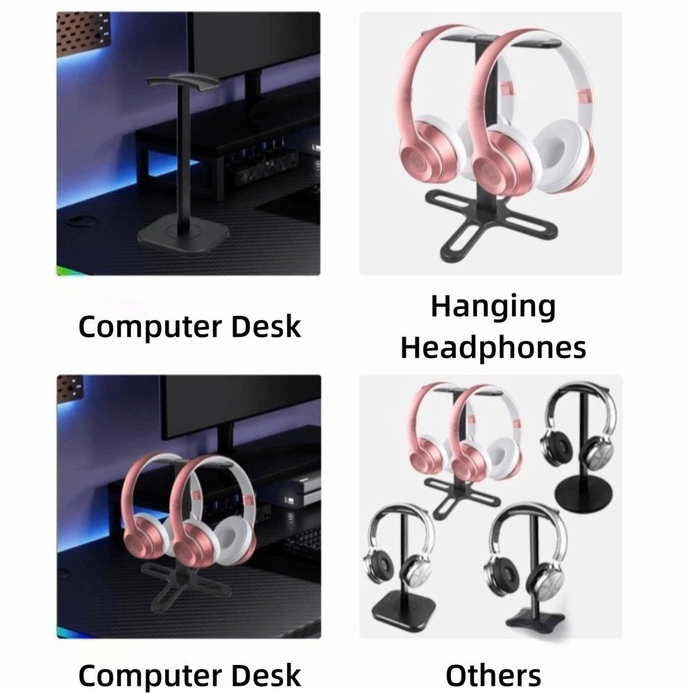 with Anti-Slip Base Headset Holder ABS & Aluminum Alloy Over-Ear Headset Holder  Desktop Use