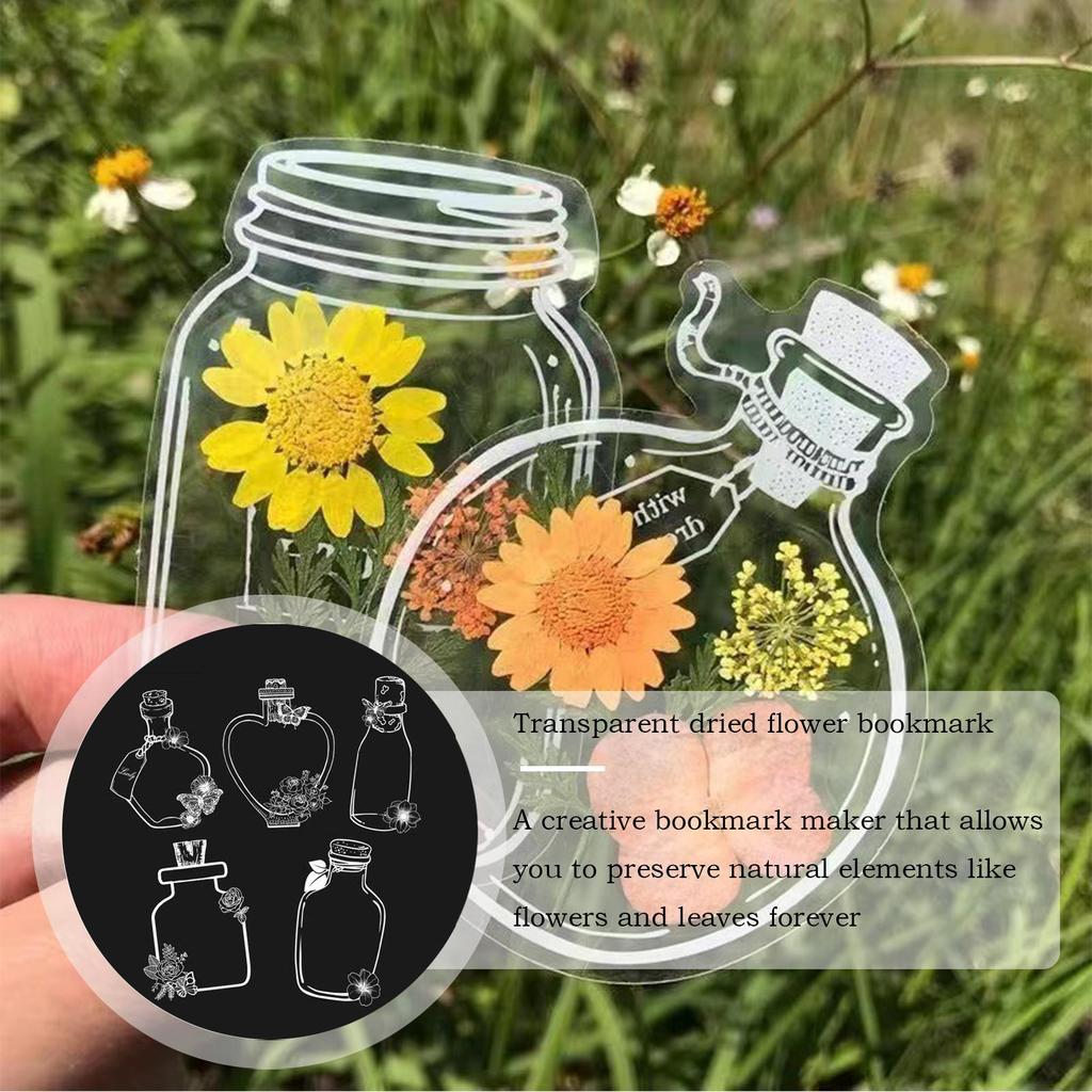 Dried Flower Bookmark Kit Pressed Flower Bookmark Making Set Jar Shape Botanical Specimen For Scrapbook Hobbyists Teachers