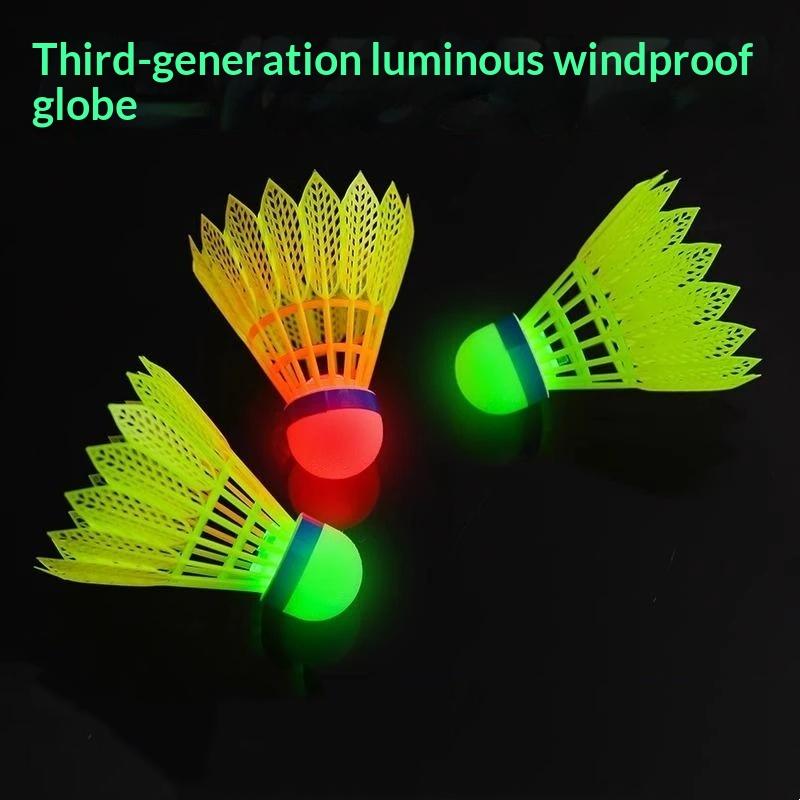 1/3 Pack Led Badminton Shuttlecocks -Lighting Glow In The Dark Badminton Birdies Badminton Practice Windproof Shuttlecocks