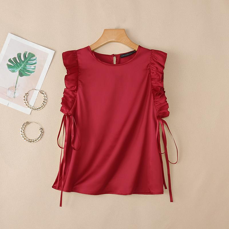 ZANZEA Canotte senza maniche casual da donna con scollo tondo tinta unita