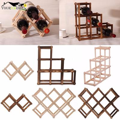 Wooden Red Wine Rack 3/6/10 Bottle Mount Kitchen Holders Exhibition Organizer Barware