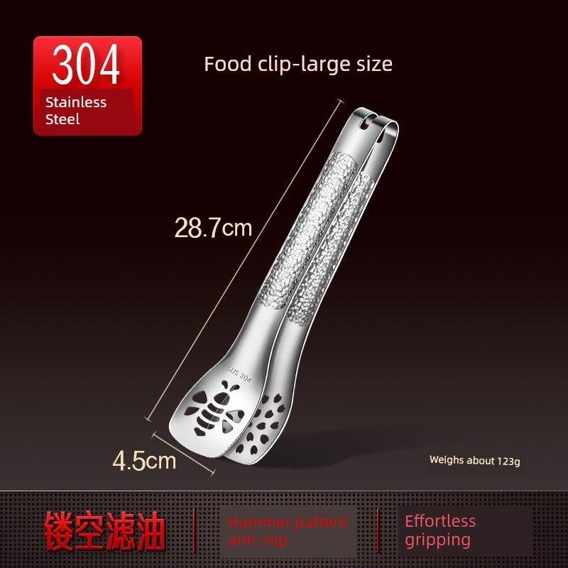 Thickened Food Tongs German-Style 304 Stainless Steel Tongs Bbq Tongs for Home Kitchen Steak Bread Grilling Tongs