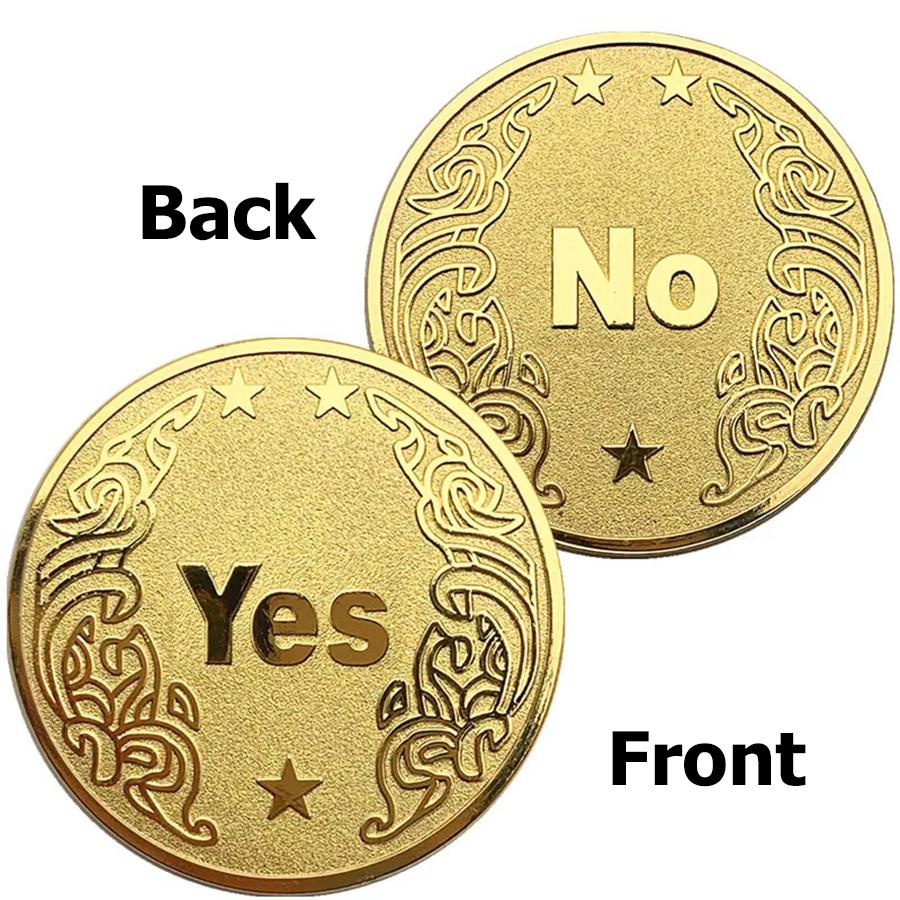 1pc Yes/No Decision Coin 3.8cm Golden Silvery Collectible Commemorative Coin Metal Lucky Coins Creative Party Toys