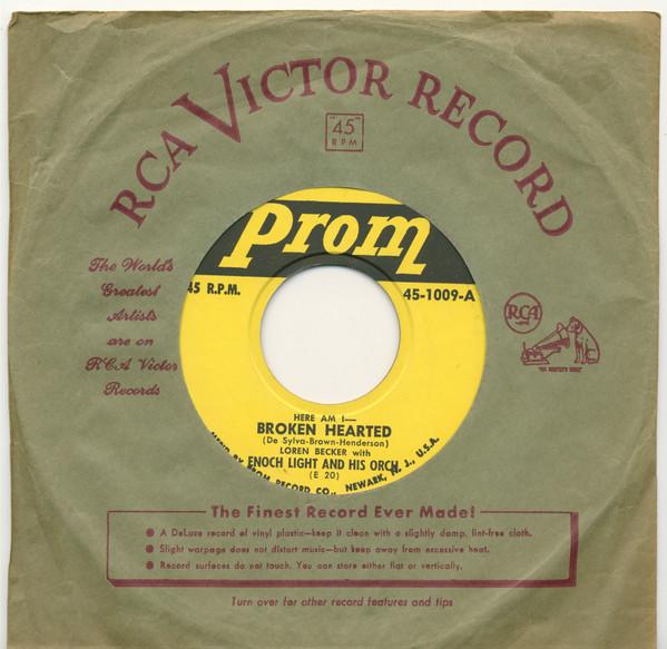 

7-дюймовая пластинка ENOCH LIGHT HIS ORCHESTRA Broken Hearted Please Mr. Sun 451009 Пром США Джаз Б/У