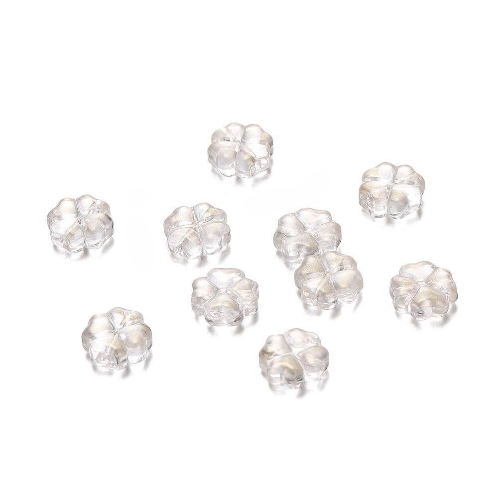 10/20pcs 10mm Czech Lampwork Crystal Flower Spacer Beads Flat Round Loose Beads For DIY Jewelry Making Supplies Accessories