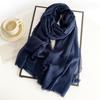 Women's Cotton Linen Gauze Scarf - Solid Color, Summer Sun Protection, Breathable, Retro Fringed Shawl