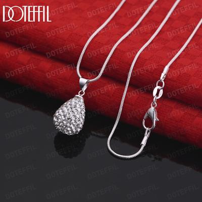 925 Ayar Gümüş Oval Kolye Moda Düğün Takıları