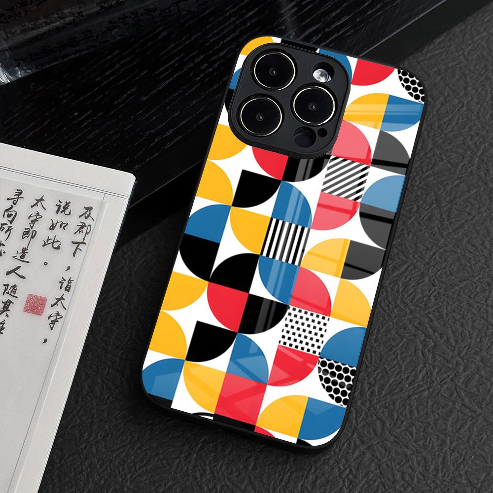 

Bauhaus Exhibition Art Phone Case for iPhone 15 Pro Max 14 Plus 12 Mini 11 13 14 Pro Max Magsafe Wireless Charge Glass Cover iPhone 13 Mini