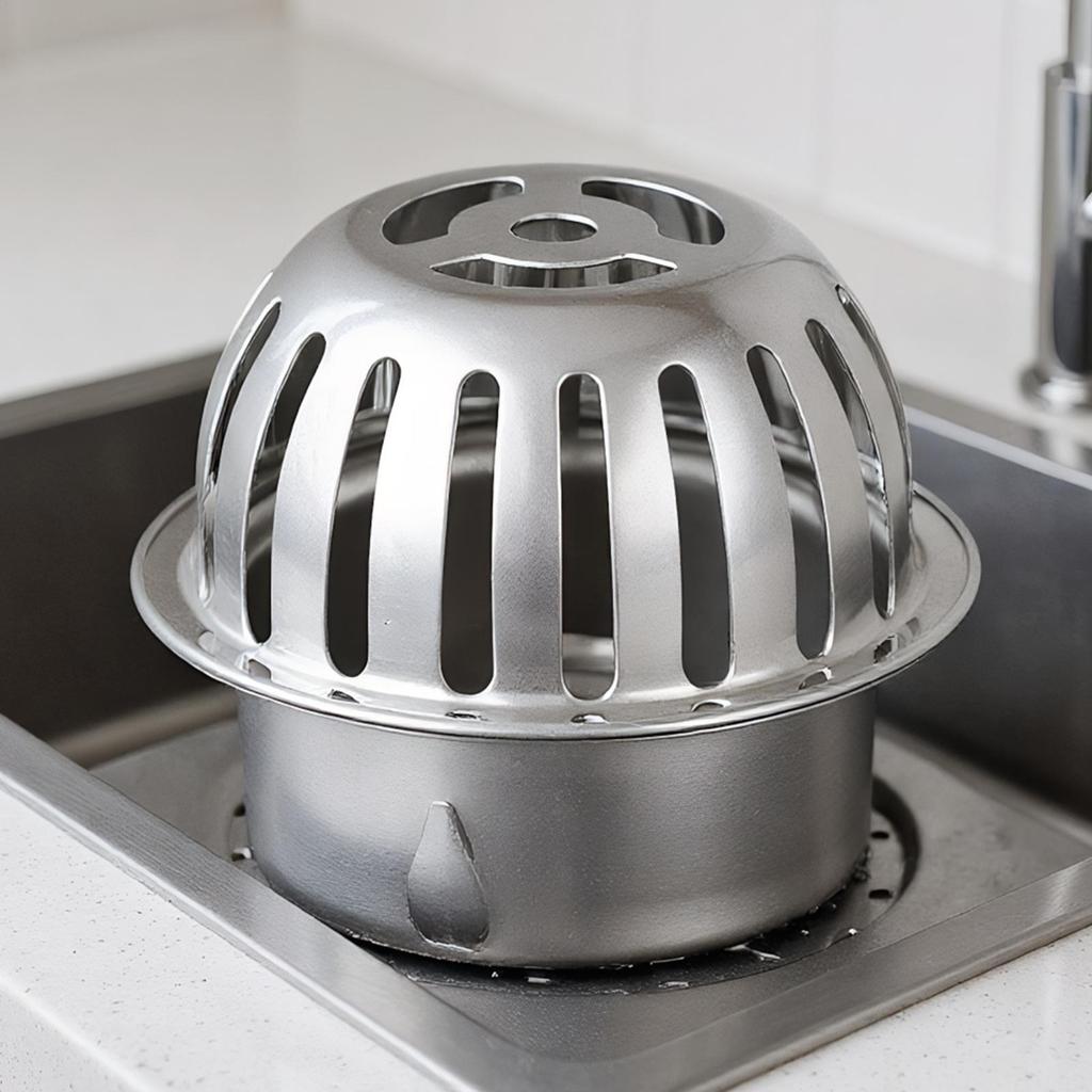 Dome Drain Cover Floor Sink Strainer Dome Hair Catcher Stainless Steel Unclogger for Basements Bathroom Yard Garden Balcony