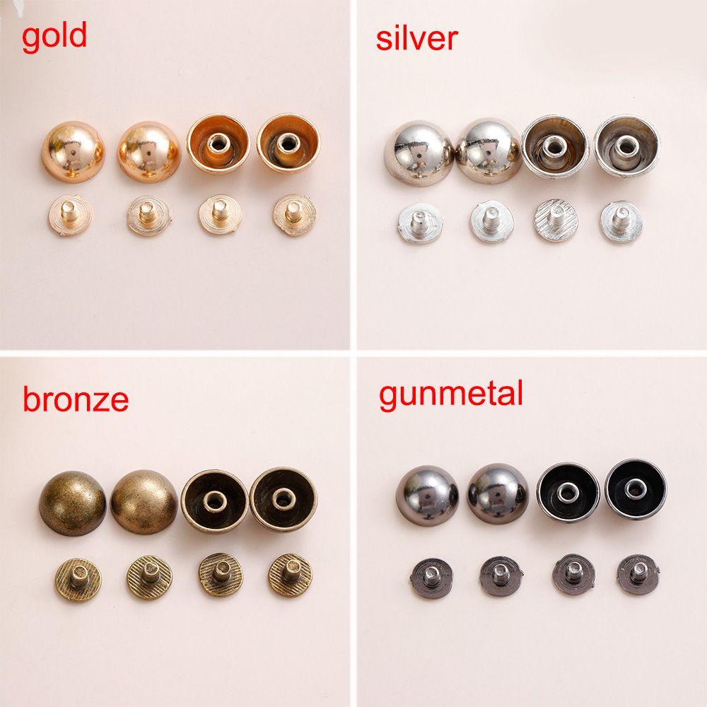 8/10/12/16/20mm DIY Leather Craft Clothes/Bag/Shoes Metal Nail Round Head Screws Mushroom Dome Solid Nail Bolt Strap Rivets