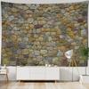 3D Printing Stone Wall Tapestry Vintage Wooden Brick Wall Hanging Cloth Bohemian Psychic Hippie Background Wall Home Decoration