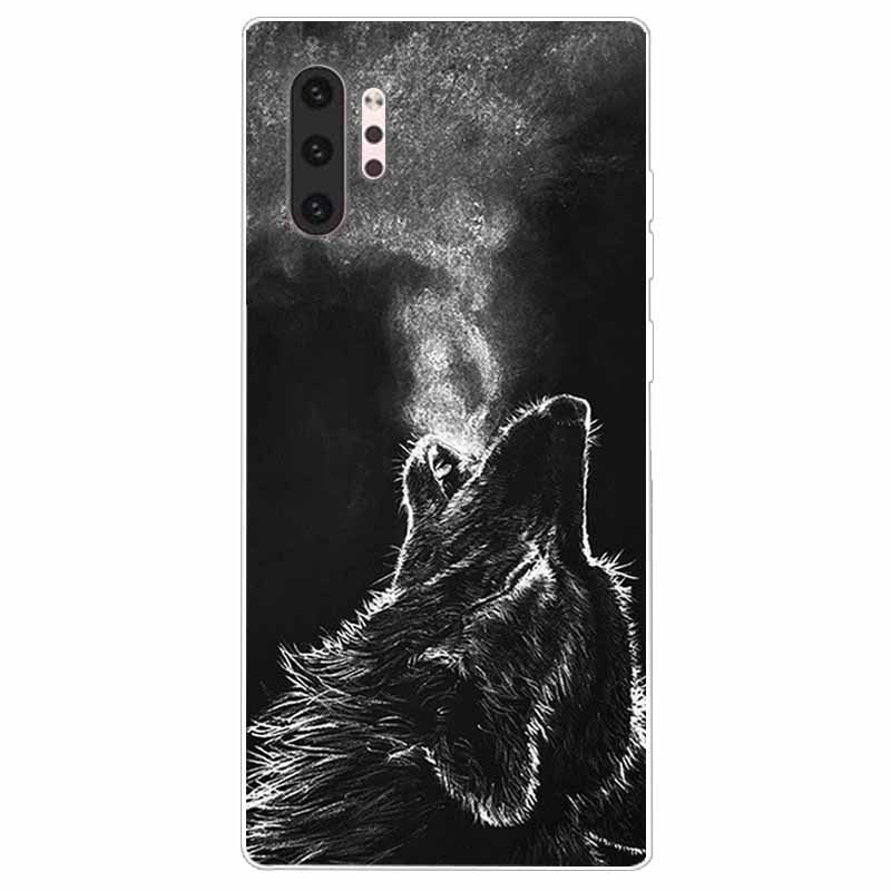 Phone Case For Samsung Note 10 Pro Plus Cover Note10 Silicone Soft Painted Wolf Coque for Samsung Galaxy Note 10 Lite TPU Bumper