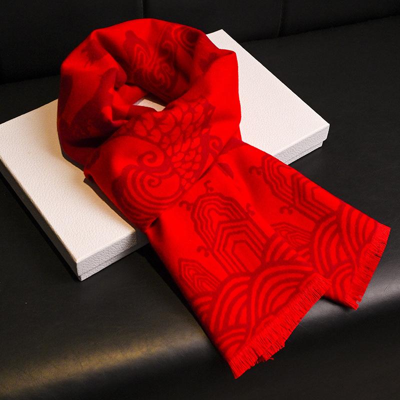 Scarf for men and women, warm in autumn and winter, red scarf.