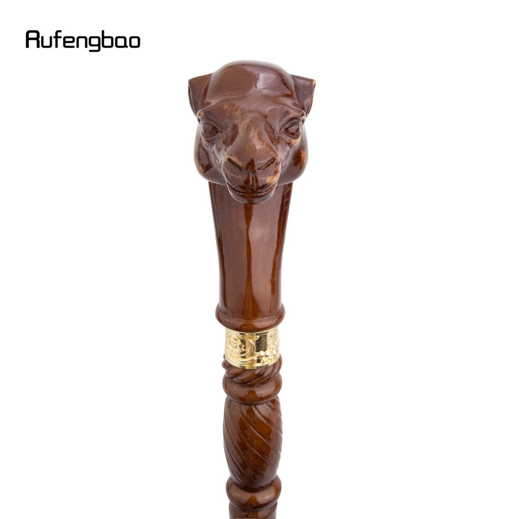 Camel Brown Wooden Fashion Walking Stick Decorative Vampire Cospaly Party Wood Walking Cane Halloween Mace Wand Crosier 94cm