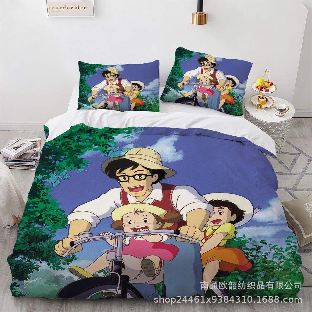 3D Digital Printing Cartoon Animation Chinchilla Bedding Three-Piece Set, Quilt Cover Pillowcase Four-Piece Set