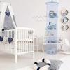Hanging Storage Net Hanging Plush Toy Storage Rack Four-Tier Foldable Hanging Storage Basket 2 Pieces