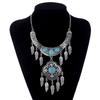 LOVBEAFAS Fashion Maxi Statement Long Necklaces & Pendants Leaves Tassel Collar Vintage Collier Necklace Women Zircon