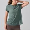 T-shirt da Yoga da Donna Traspirante con Schiena Vuota - Manica Corta Leggera per Danza, Fitness e Corsa